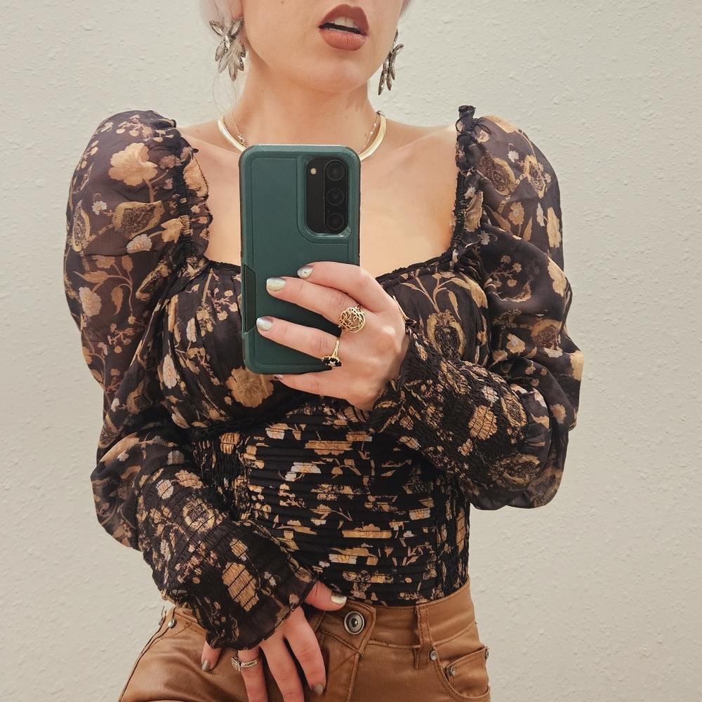 NWT FREE PEOPLE INTIMATELY Brunch Date Longsleeve Bodysuit, XS